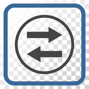 Yatay Çevir ok simge bir çerçeve içinde vektör