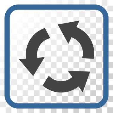 Geri dönüşüm vektör simgesi bir çerçeve içinde