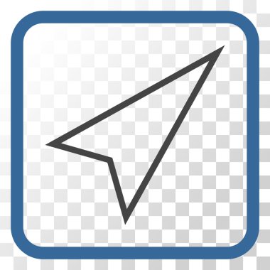 İşaretçiyi doğru yukarı vektör simgesi bir çerçeve içinde