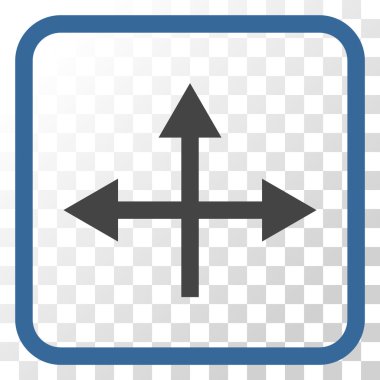 Kavşak yön vektör simgesi bir çerçeve içinde