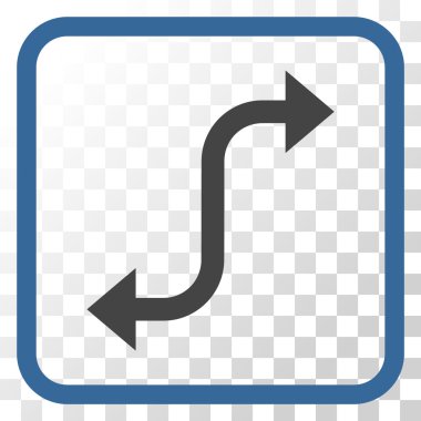 Bend ok vektör simgesi bir çerçeve içinde karşısında