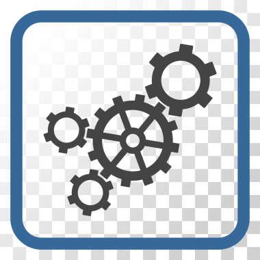 Mekanizması vektör simgesi bir çerçeve içinde