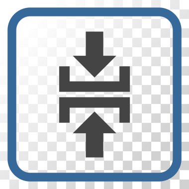 Basın düşey yönde vektör simgesi bir çerçeve içinde