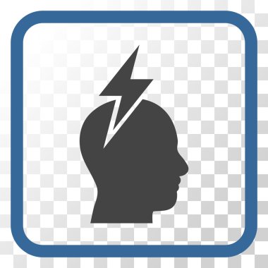 Baş ağrısı vektör simgesi bir çerçeve içinde