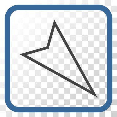 İşaretçi vektör simgesi bir çerçeve içinde aşağı