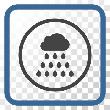 Yağmur bulutu vektör simgesi bir çerçeve içinde