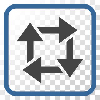 Geri dönüşüm vektör simgesi bir çerçeve içinde