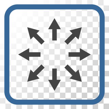 Radyal oklar bir çerçeve içinde simge vektör