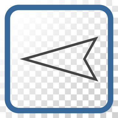 İşaretçi sol vektör simgesi bir çerçeve içinde