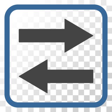 Yatay Çevir ok simge bir çerçeve içinde vektör