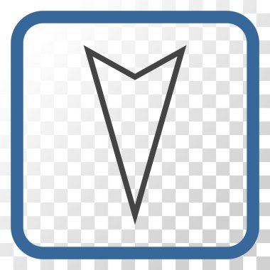 İşaretçi vektör simgesi bir çerçeve içinde aşağı