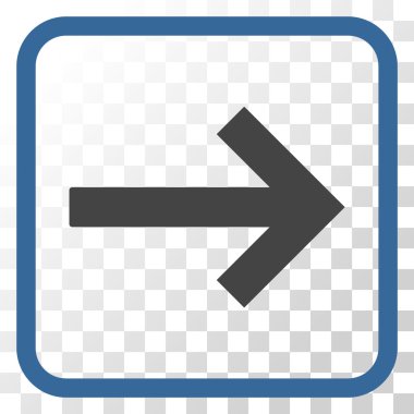 Sağ ok vektör simgesi bir çerçeve içinde