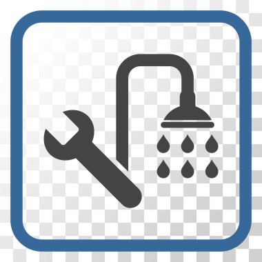 Sıhhi tesisat vektör simgesi bir çerçeve içinde