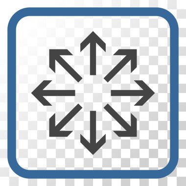 Radyal oklar bir çerçeve içinde simge vektör