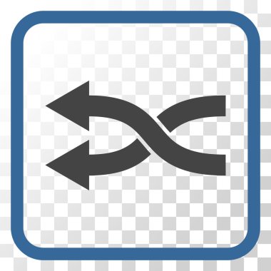 Shuffle oklar sol vektör simgesi bir çerçeve içinde