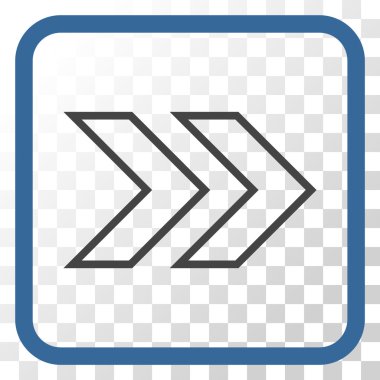 Üst karakter doğru vektör simgesi bir çerçeve içinde