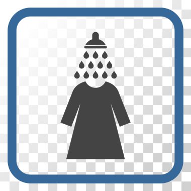 Duş yıkama kadın elbise vektör simgesi bir çerçeve içinde