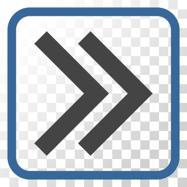 Üst karakter doğru vektör simgesi bir çerçeve içinde