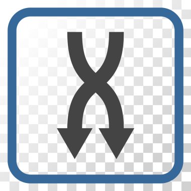 Vektör simgesi aşağı okları bir çerçevede shuffle