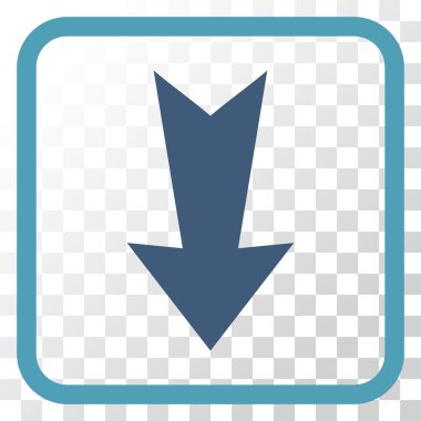 Vektör simgesi bir çerçeve içinde aşağı ok