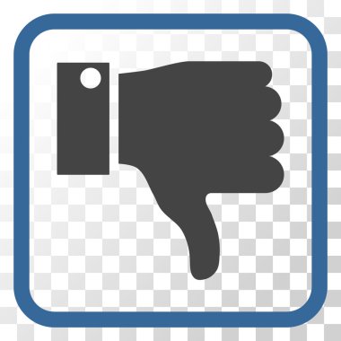 Vektör simgesi bir çerçeve içinde aşağı parmak