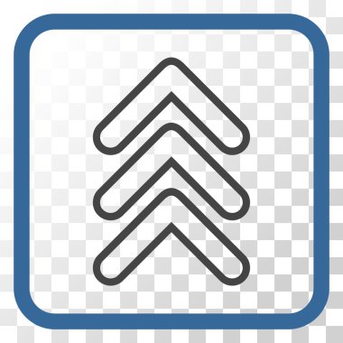 İşaretçi yukarı vektör simgesi bir çerçeve içinde üçlü