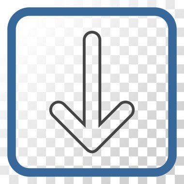 Vektör simgesi bir çerçeve içinde aşağı yönlü ok