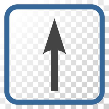 Vektör simgesi bir çerçeve içinde yukarı ok keskin