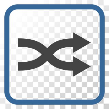 Shuffle okları doğru vektör simgesi bir çerçeve içinde