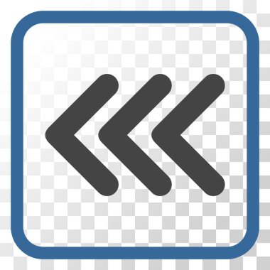 Ok ucu sol vektör simgesi bir çerçeve içinde üçlü