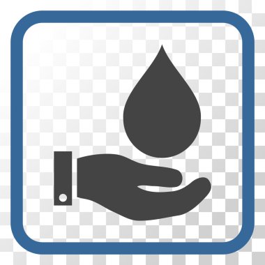 Su Servisi vektör simgesi bir çerçeve içinde