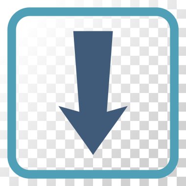 Vektör simgesi bir çerçeve içinde aşağı ok