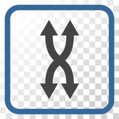 Shuffle okları dikey vektör simgesi bir çerçeve içinde