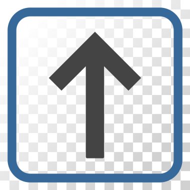 Bir çerçeve içinde yukarı ok vektör simgesi