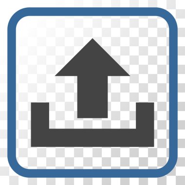 Vektör simgesi bir çerçeve içinde upload