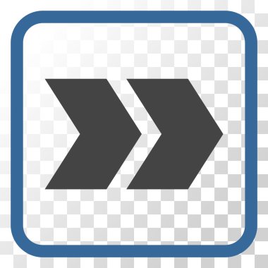 Üst karakter doğru vektör simgesi bir çerçeve içinde