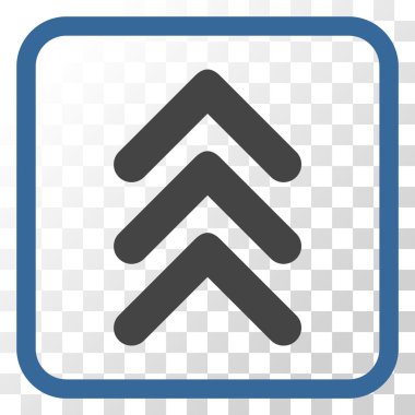 Vektör simgesi bir çerçeve içinde yukarı çift ok ucu