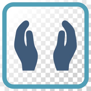 Alkış eller vektör simgesi bir çerçeve içinde