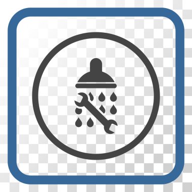 Duş sıhhi tesisat vektör simgesi bir çerçeve içinde