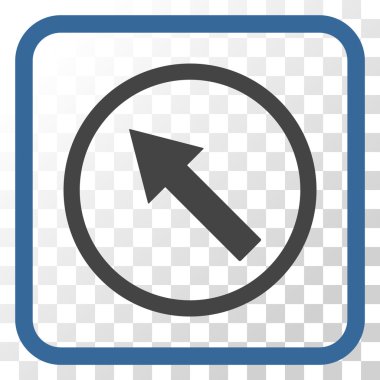 Yukarı Sağdan sola yuvarlak ok vektör simgesi bir çerçeve içinde