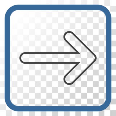 Yuvarlak ok doğru vektör simgesi bir çerçeve içinde