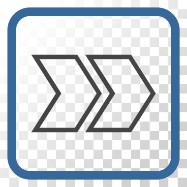 Üst karakter doğru vektör simgesi bir çerçeve içinde