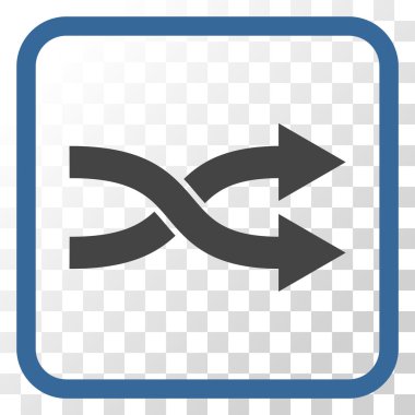 Shuffle okları doğru vektör simgesi bir çerçeve içinde