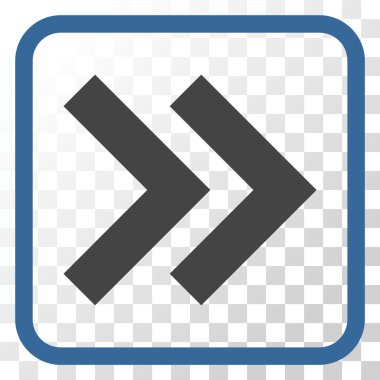 Üst karakter doğru vektör simgesi bir çerçeve içinde