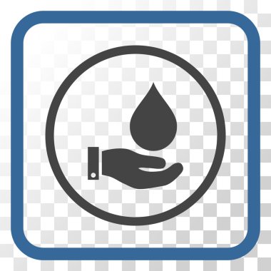 Su Servisi vektör simgesi bir çerçeve içinde