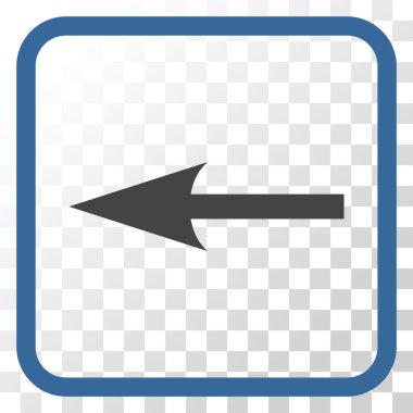 Keskin ok sol vektör simgesi bir çerçeve içinde