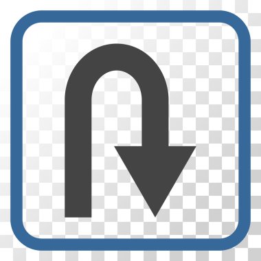 U dönüş vektör simgesi bir çerçeve içinde