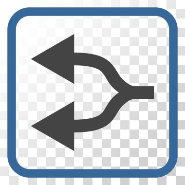 Split oklar sol vektör simgesi bir çerçeve içinde