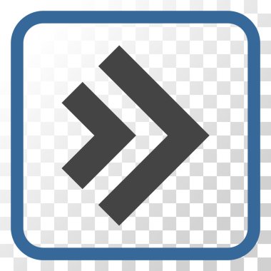 Üst karakter doğru vektör simgesi bir çerçeve içinde