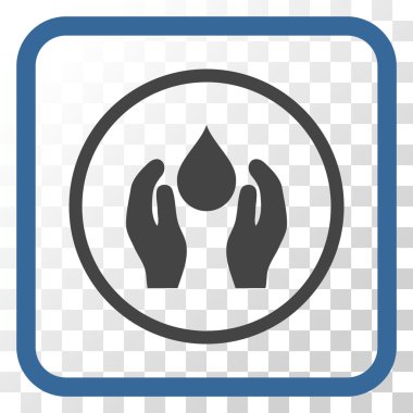 Su bakım vektör simgesi bir çerçeve içinde